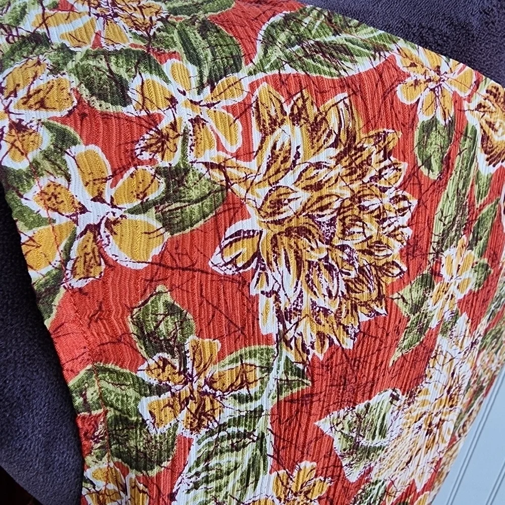 NWT Style & Co. Collection Dress 100% Silk Maxi Tilts & Liner Tropical Red 10P